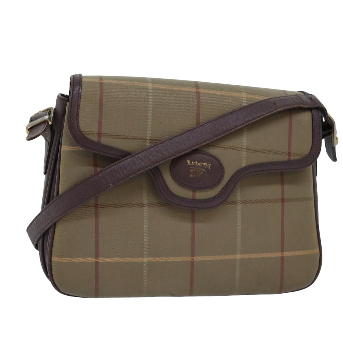 Burberry Luxury ss Nova Check Shoulder Bag Auth Bs14715 Canvas Beige