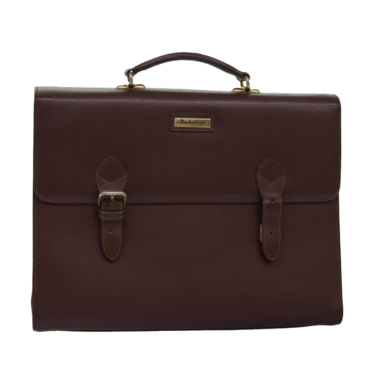 Burberry Luxury ss Hand Bag Auth Bs14914 Leather Brown Travel Bag