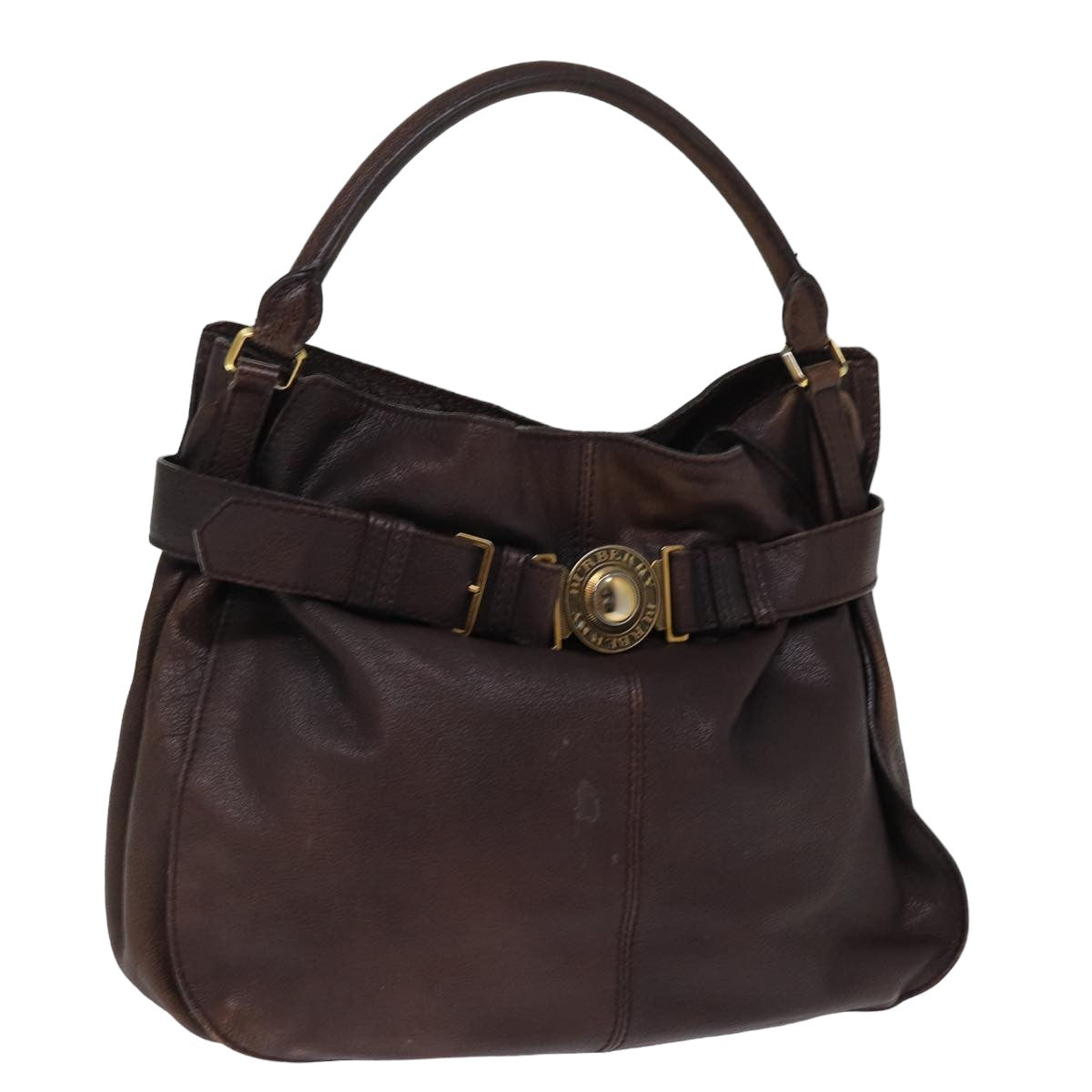 Burberry Luxury Shoulder Bag Auth Bs15061 Leather Brown