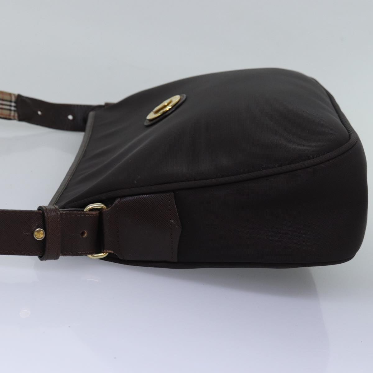 Burberry Luxury ss Shoulder Bag Pvc Auth Bs15062 Leather Brown