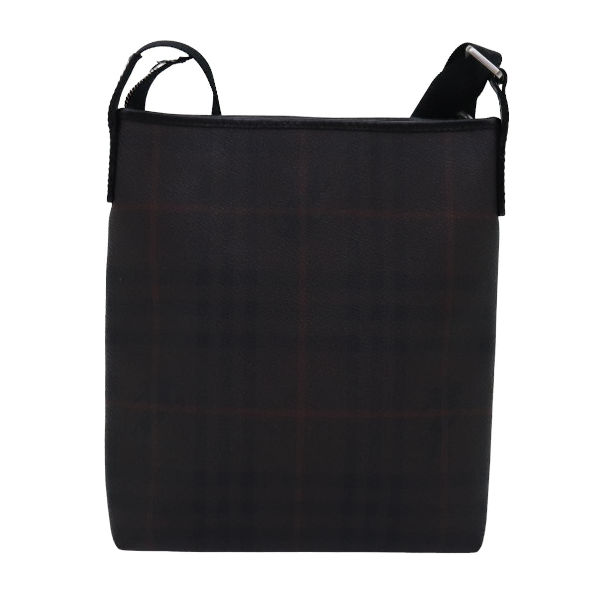 Burberry Luxury Nova Check Shoulder Bag Pvc Auth Bs15130 Leather Brown