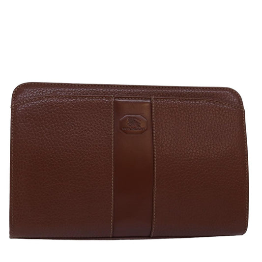 Burberry Luxury ss Clutch Bag Auth Bs15138 Leather Brown