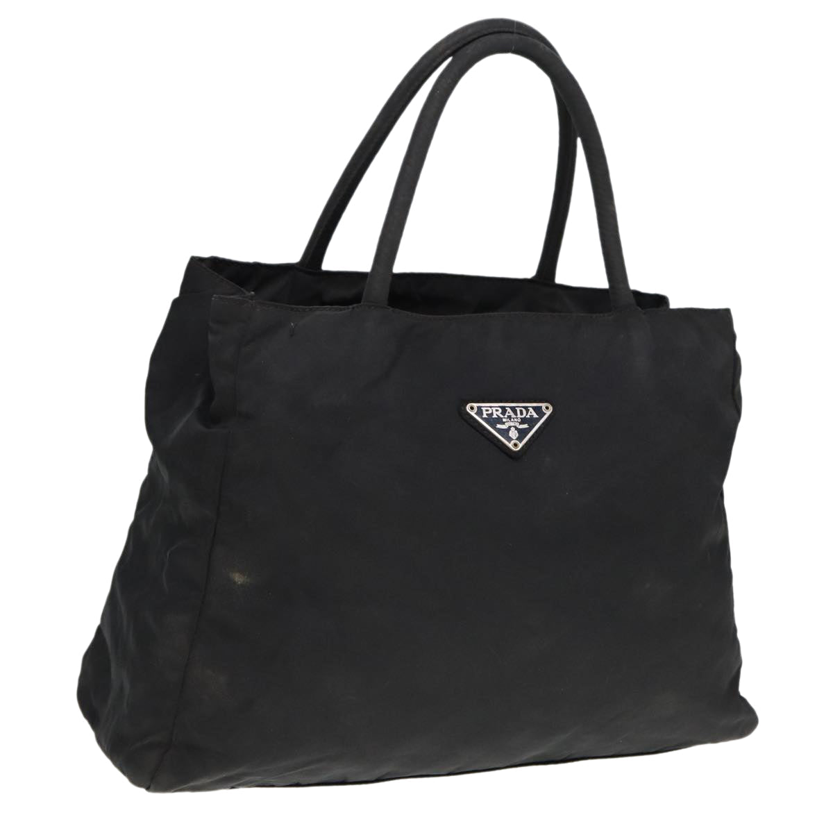 Prada Hand Bag Auth Nylon Black Travel Bag Black Auth Bs15378