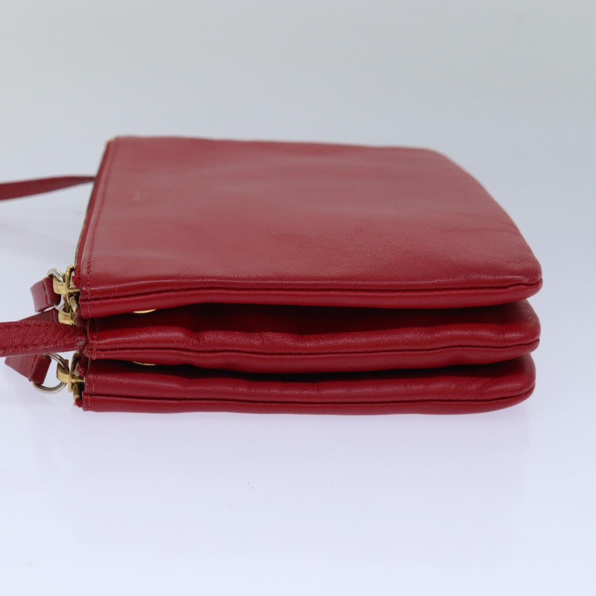 Luxury Trio Shoulder Bag Leather Red