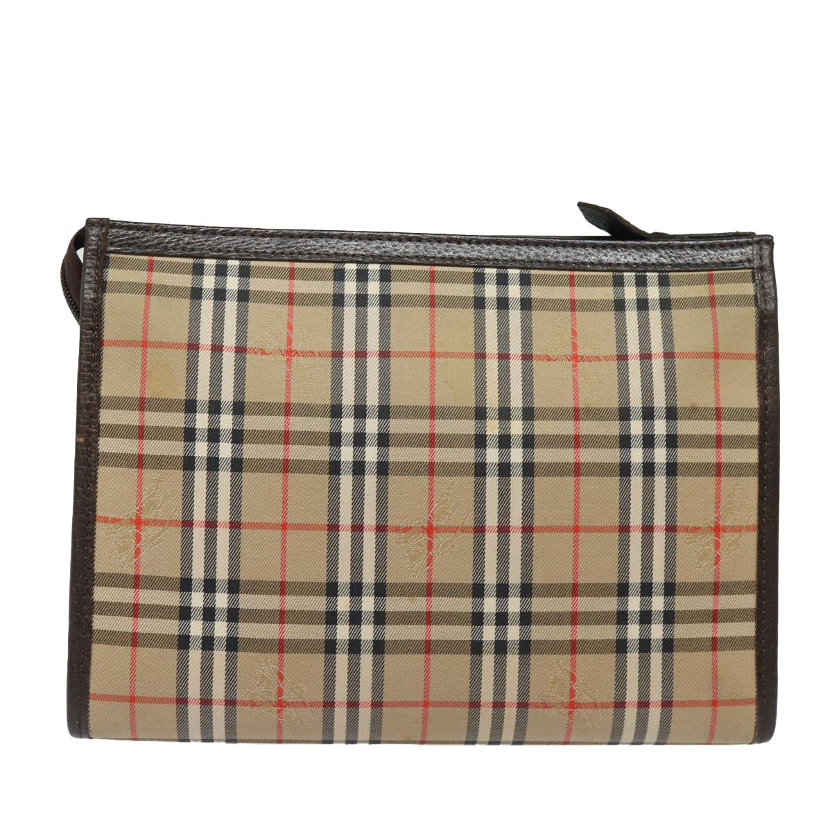 Burberry Luxury ss Nova Check Clutch Bag Auth Bs15450 Canvas Beige