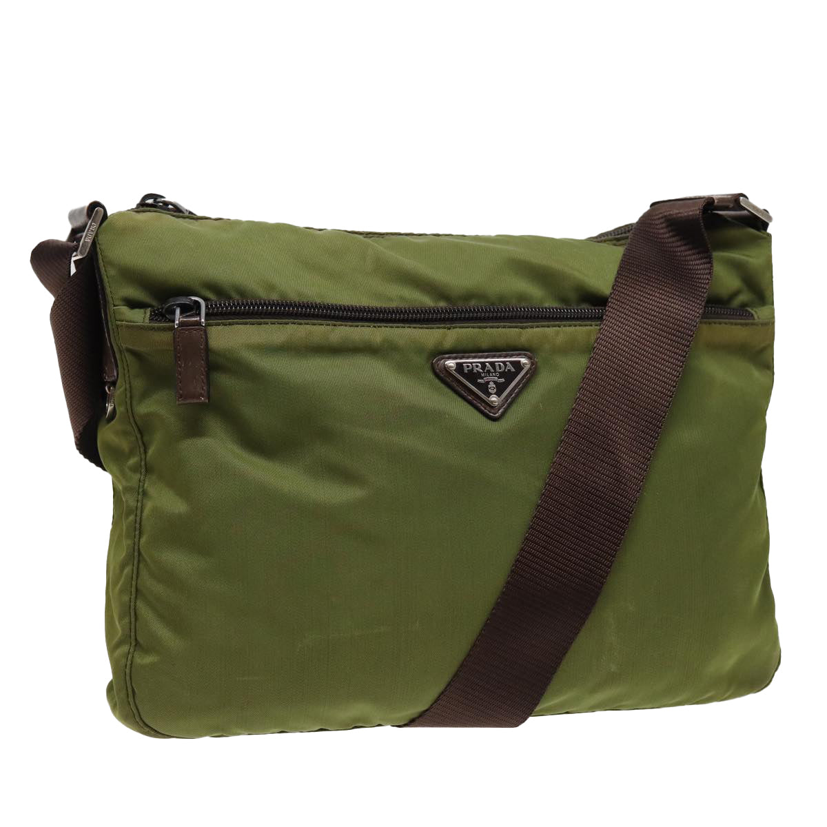 Prada Shoulder Bag Khaki Auth Nylon Khaki Auth Bs15592