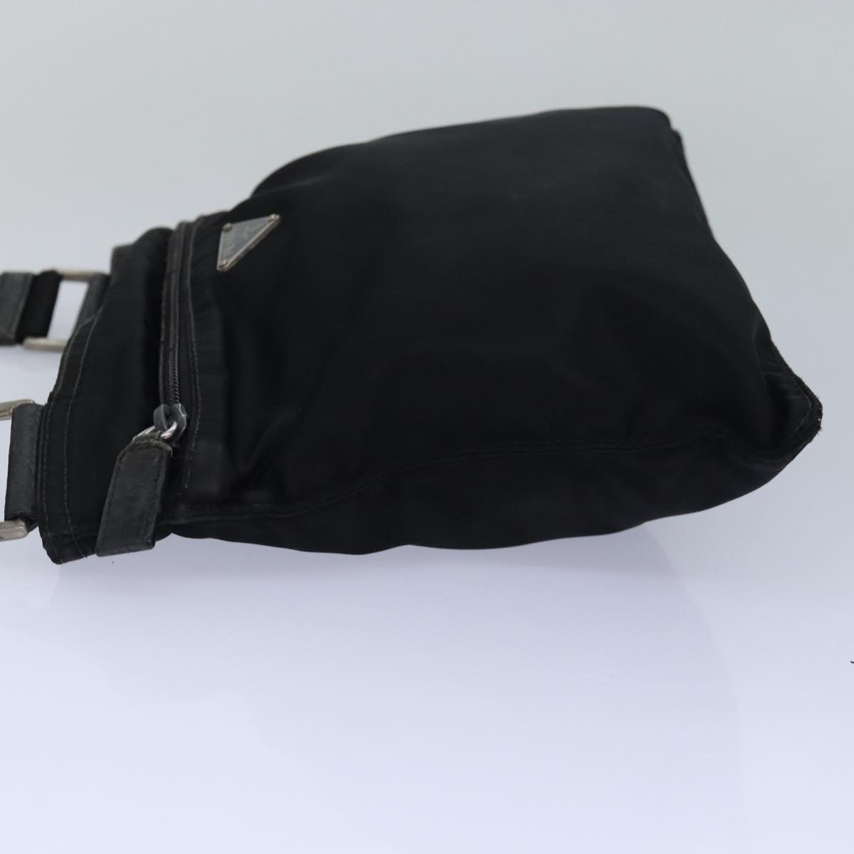 Prada Shoulder Bag Auth Nylon Black Black Auth Bs15593
