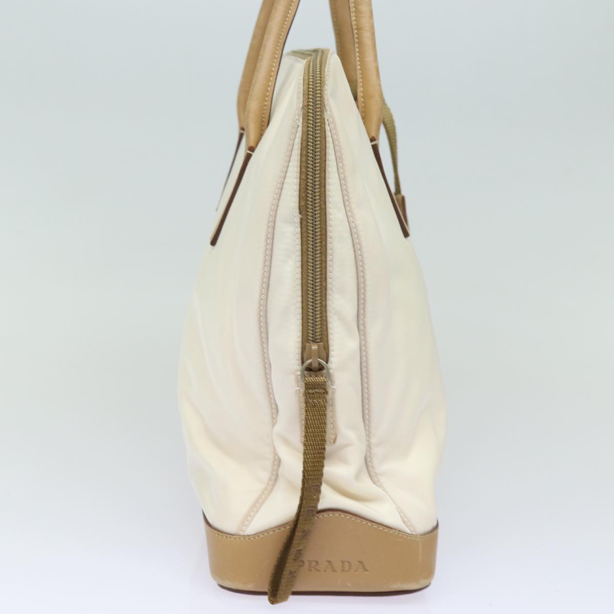 Prada Shoulder Bag Auth Leather Nylon White