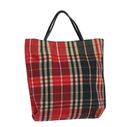Burberry Luxury Nova Check Hand Bag Auth Bs15729 Canvas Black Red Travel Bag