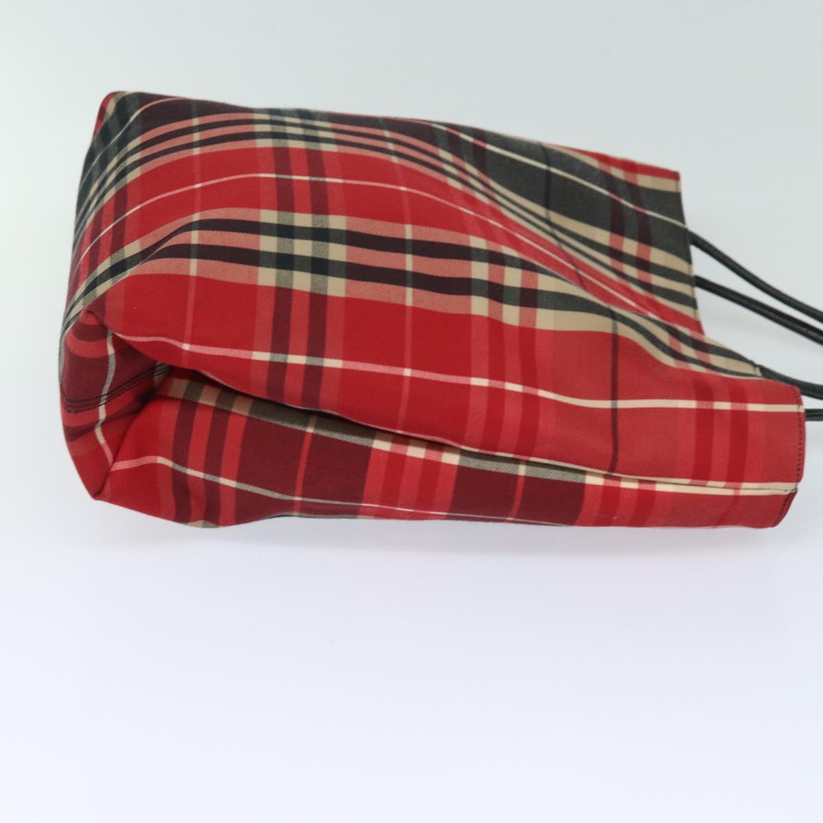 Burberry Luxury Nova Check Hand Bag Auth Bs15729 Canvas Black Red Travel Bag