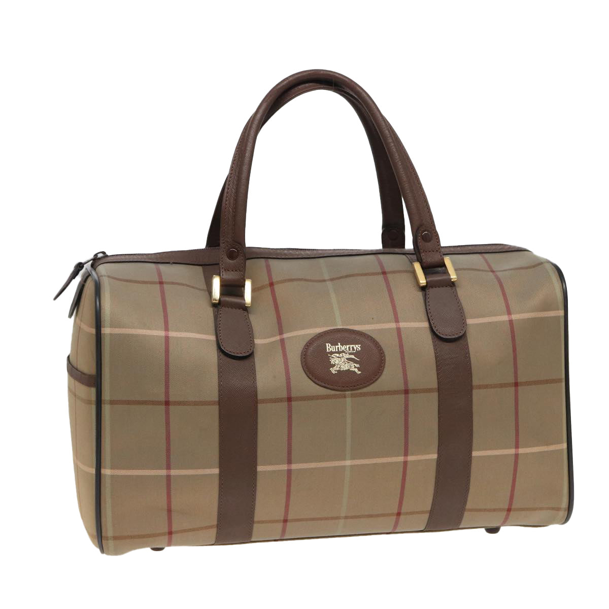 Burberry Luxury ss Nova Check Boston Bag Auth Bs15740 Canvas Beige Travel Bag