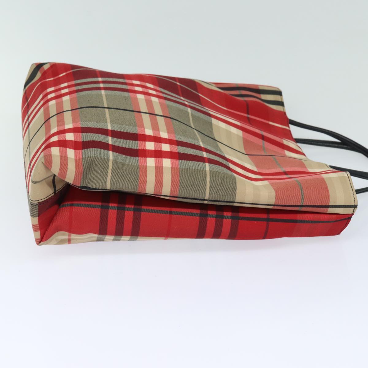 Burberry Luxury Nova Check Hand Bag Auth Bs15741 Canvas Red Travel Bag