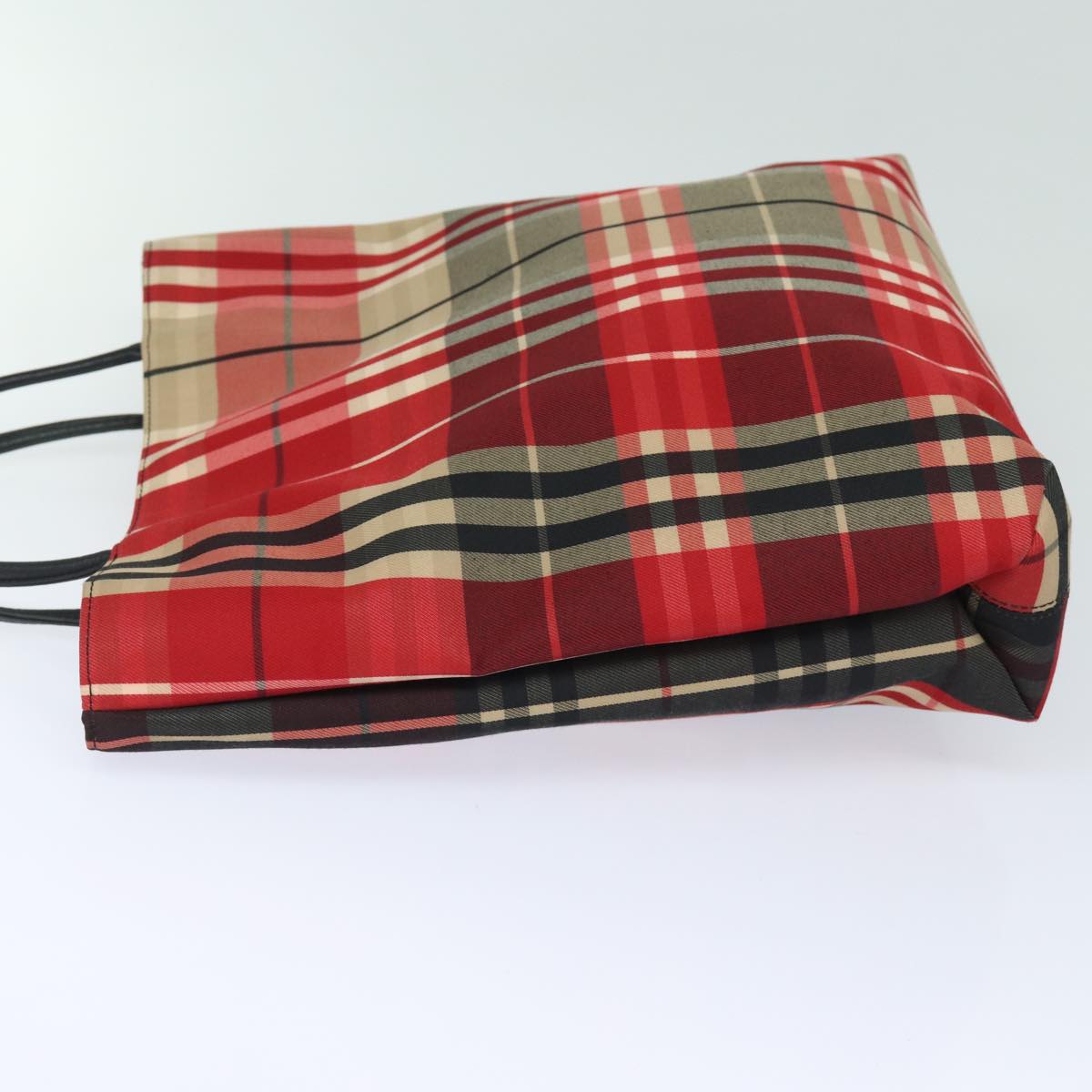 Burberry Luxury Nova Check Hand Bag Auth Bs15741 Canvas Red Travel Bag