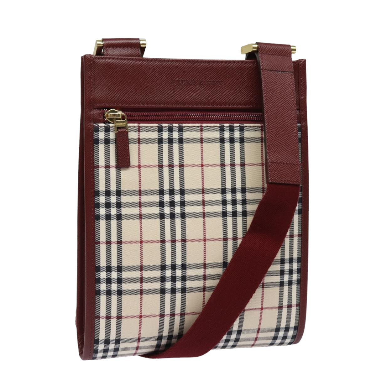 Burberry Luxury Nova Check Shoulder Bag Auth Bs15797 Canvas Beige