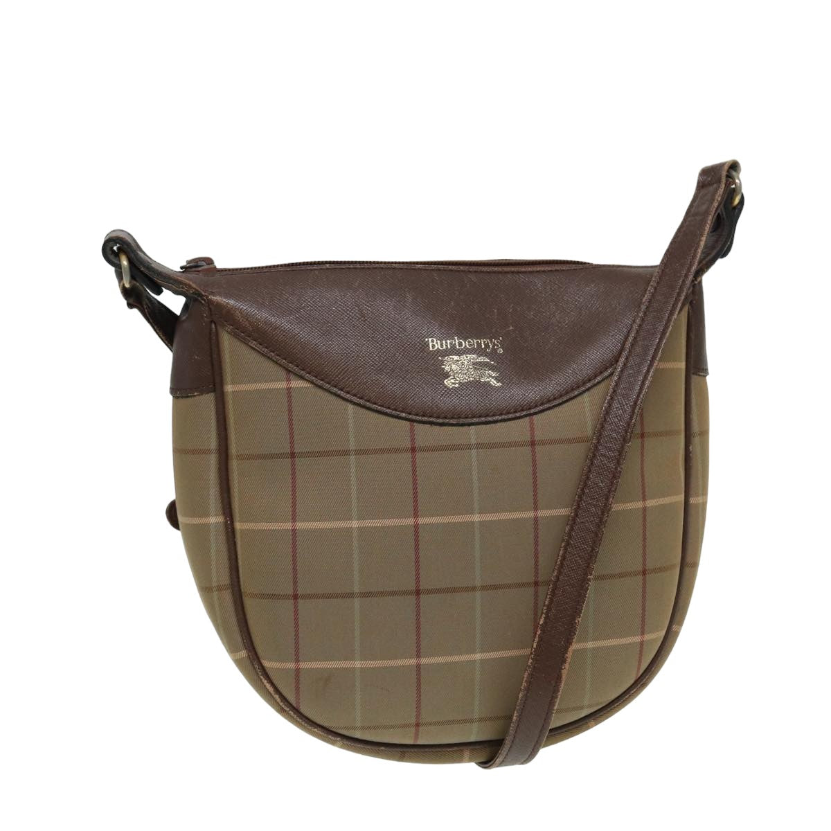Burberry Luxury ss Nova Check Shoulder Bag Auth Bs15807 Canvas Brown Beige