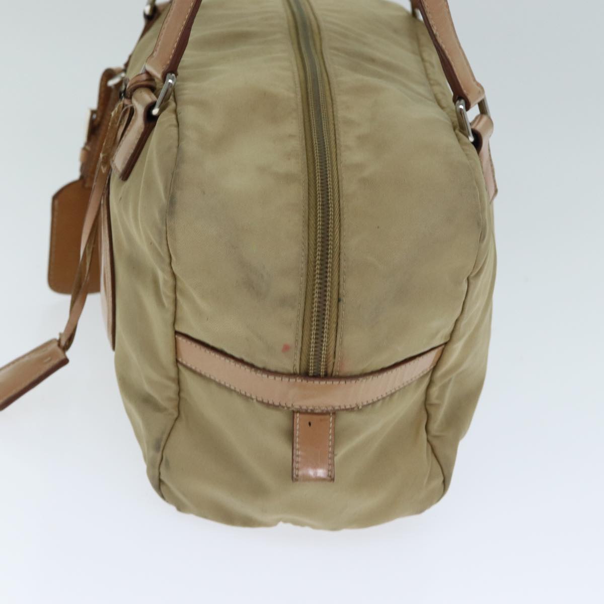 Prada Shoulder Bag Auth Nylon Beige Beige Auth Bs15810