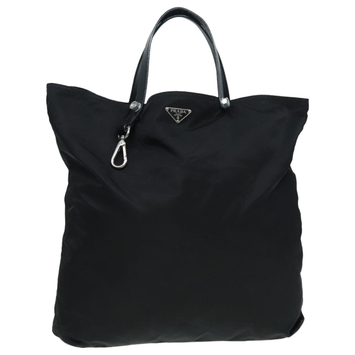 Prada Tote Bag Auth Nylon Black Black Auth Bs15995