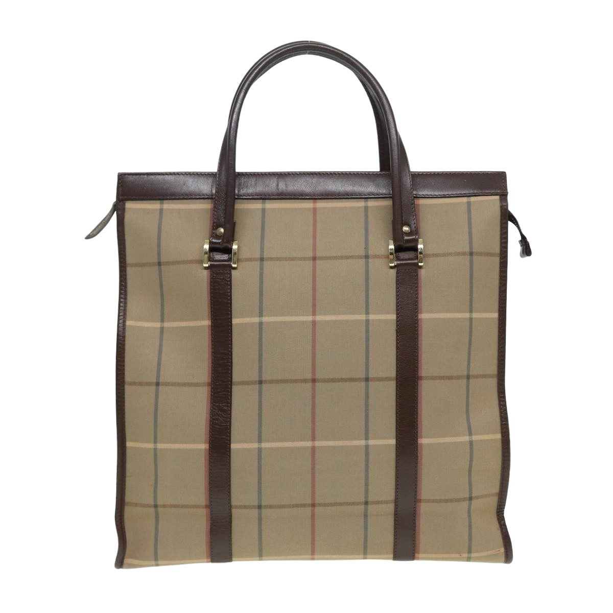 Burberry Luxury ss Nova Check Hand Bag Auth Bs16016 Leather Canvas Brown Travel Bag