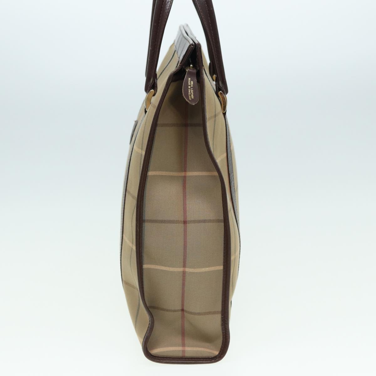 Burberry Luxury ss Nova Check Hand Bag Auth Bs16016 Leather Canvas Brown Travel Bag
