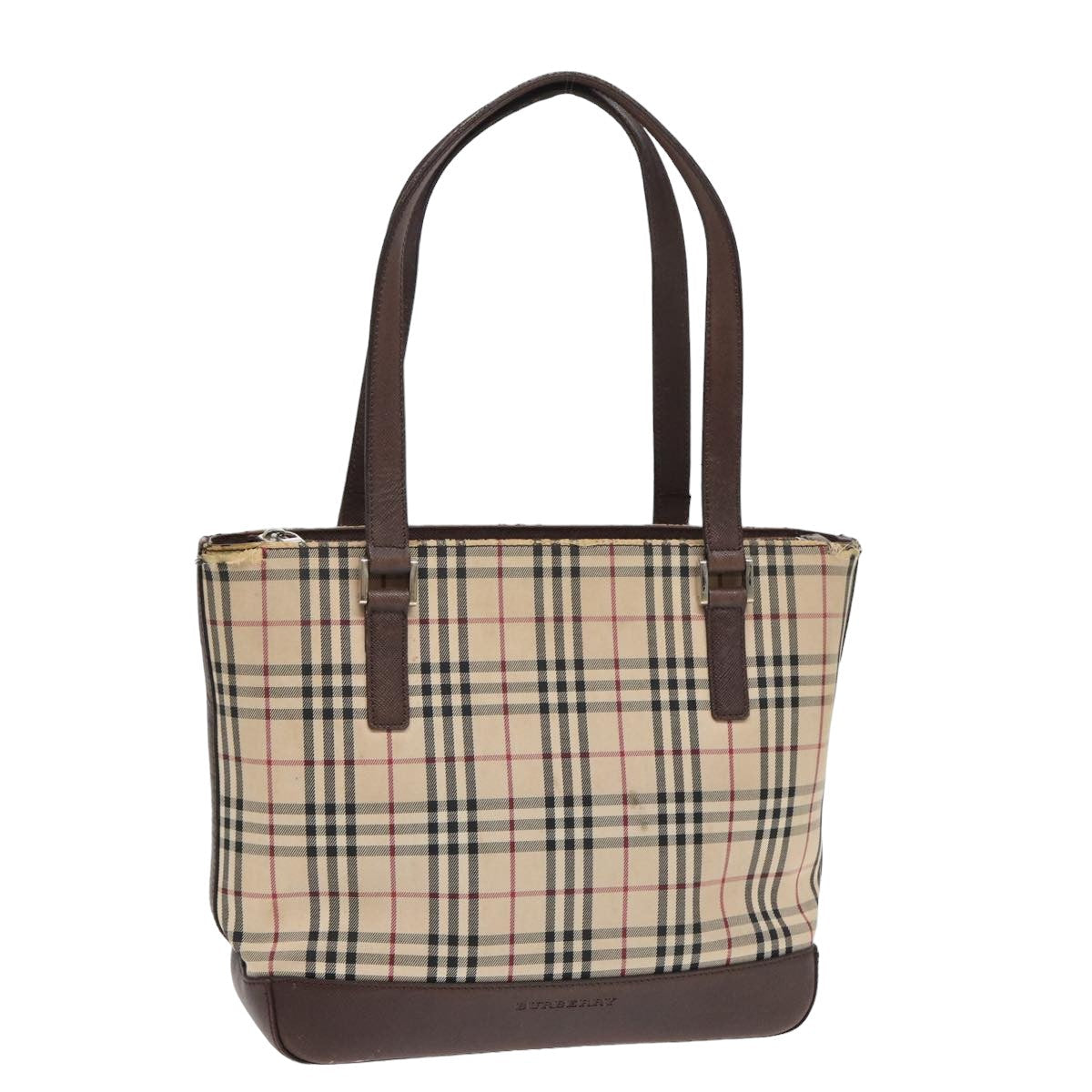 Burberry Luxury Nova Check Tote Bag Auth Bs16017 Canvas Brown Beige