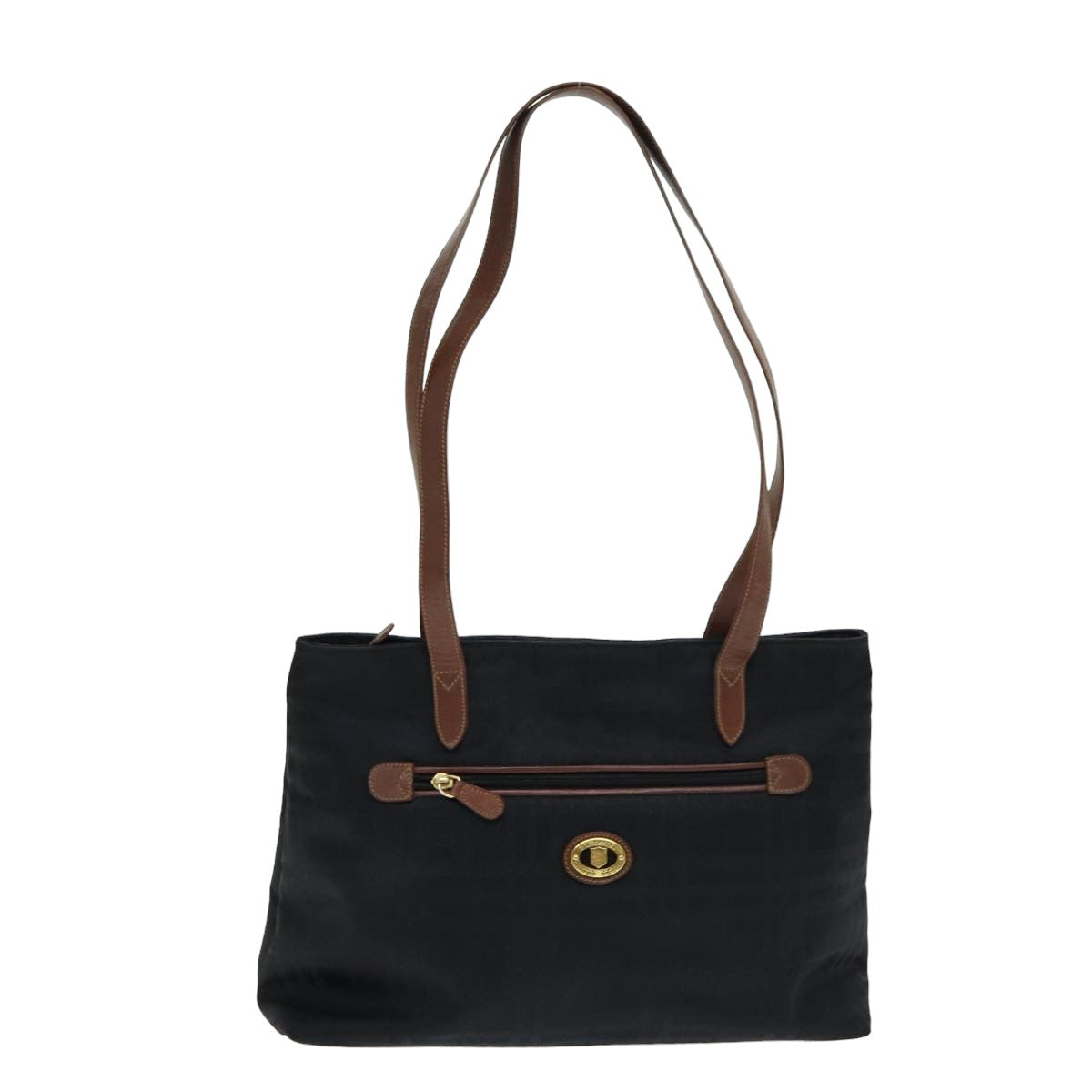 Burberry Luxury ss Nova Check Tote Bag Auth Bs16019 Leather Canvas Black