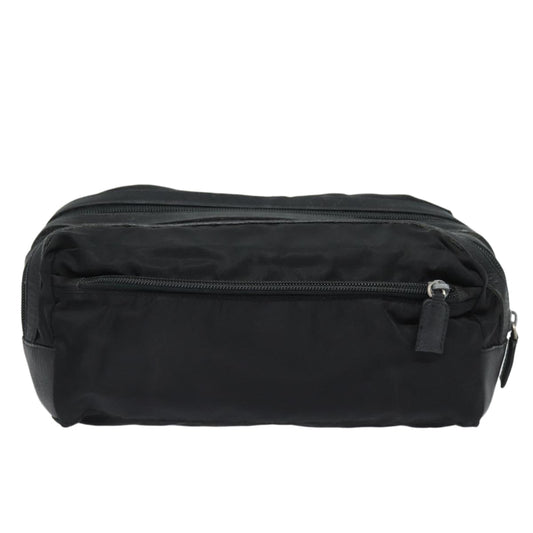 Prada Second Bag Auth Nylon Black Travel Bag