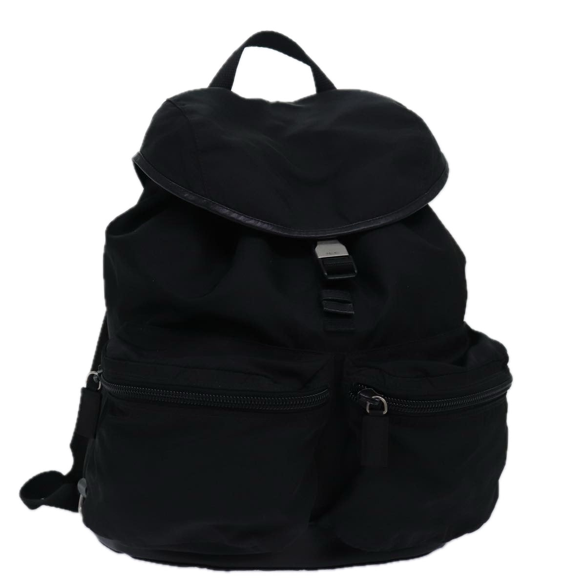 Prada Backpack Auth Nylon Black Black Auth Bs16173