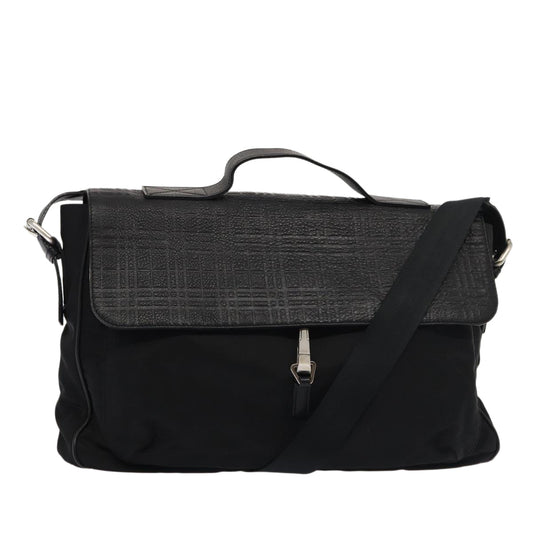 Burberry Luxury Nova Check Hand Bag 2Way Auth Bs16211 Leather Nylon Black Travel Bag