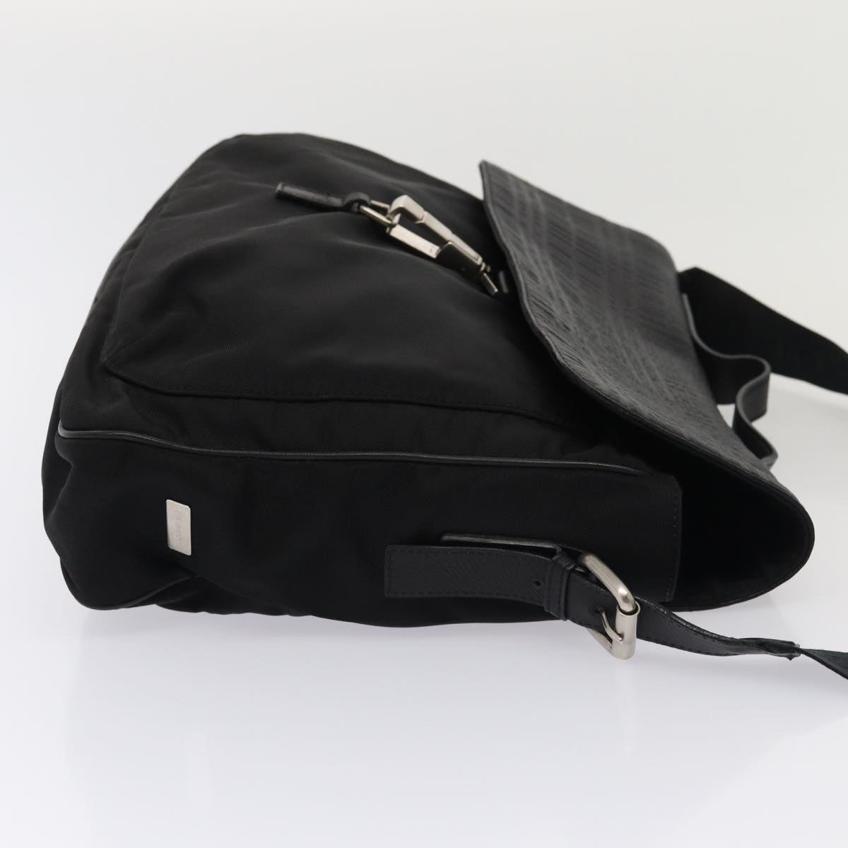 Burberry Luxury Nova Check Hand Bag 2Way Auth Bs16211 Leather Nylon Black Travel Bag