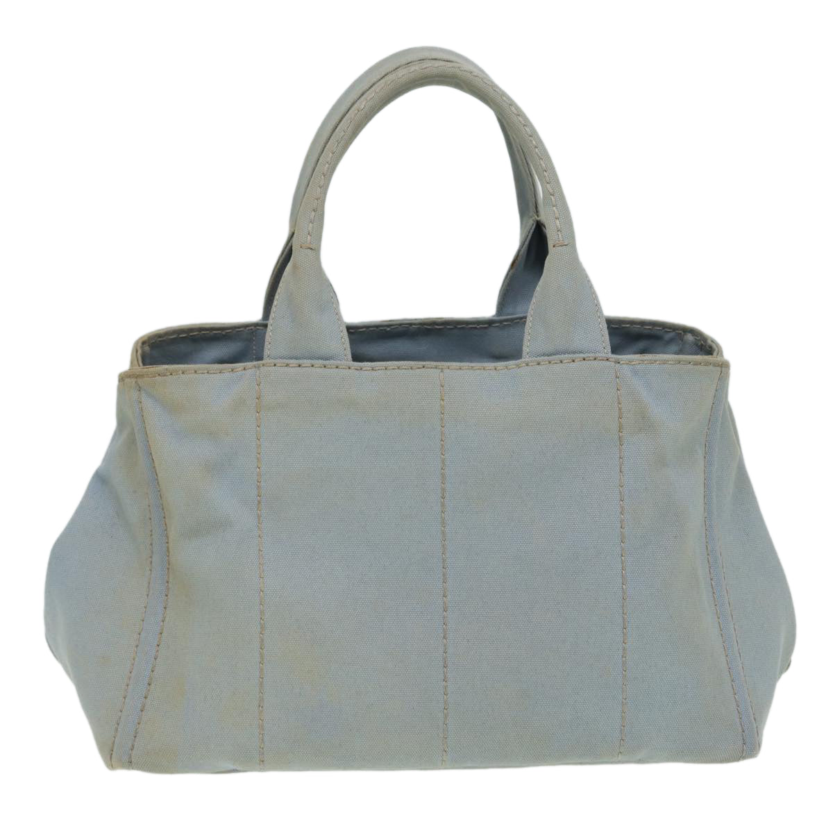 Prada Canapa Mm Hand Bag Auth Canvas Blue Travel Bag