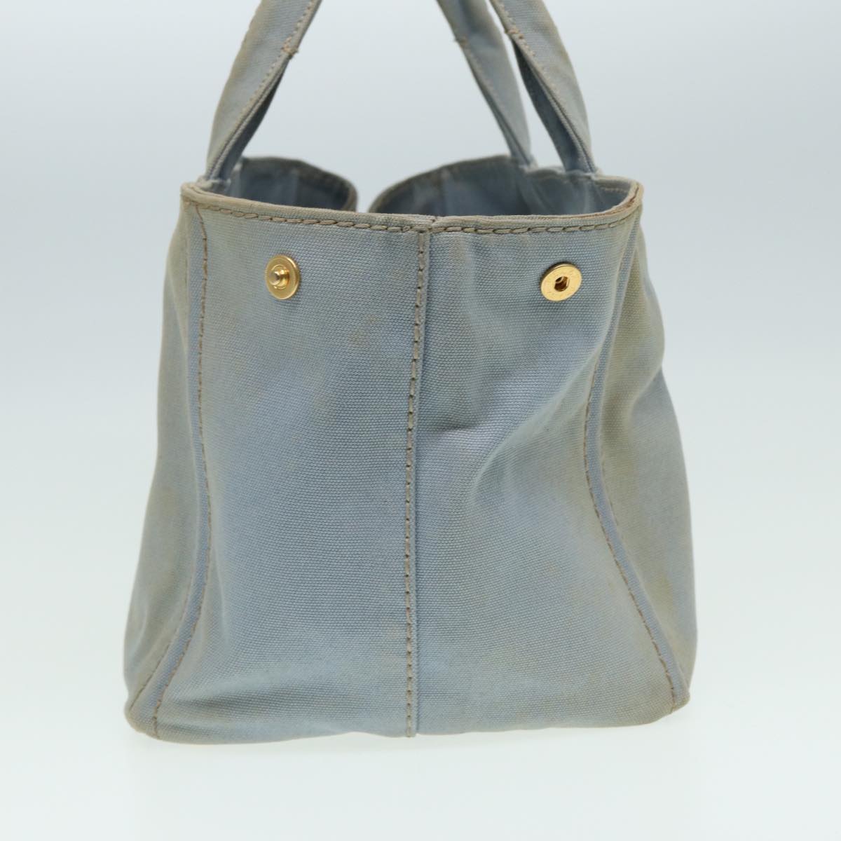Prada Canapa Mm Hand Bag Auth Canvas Blue Travel Bag