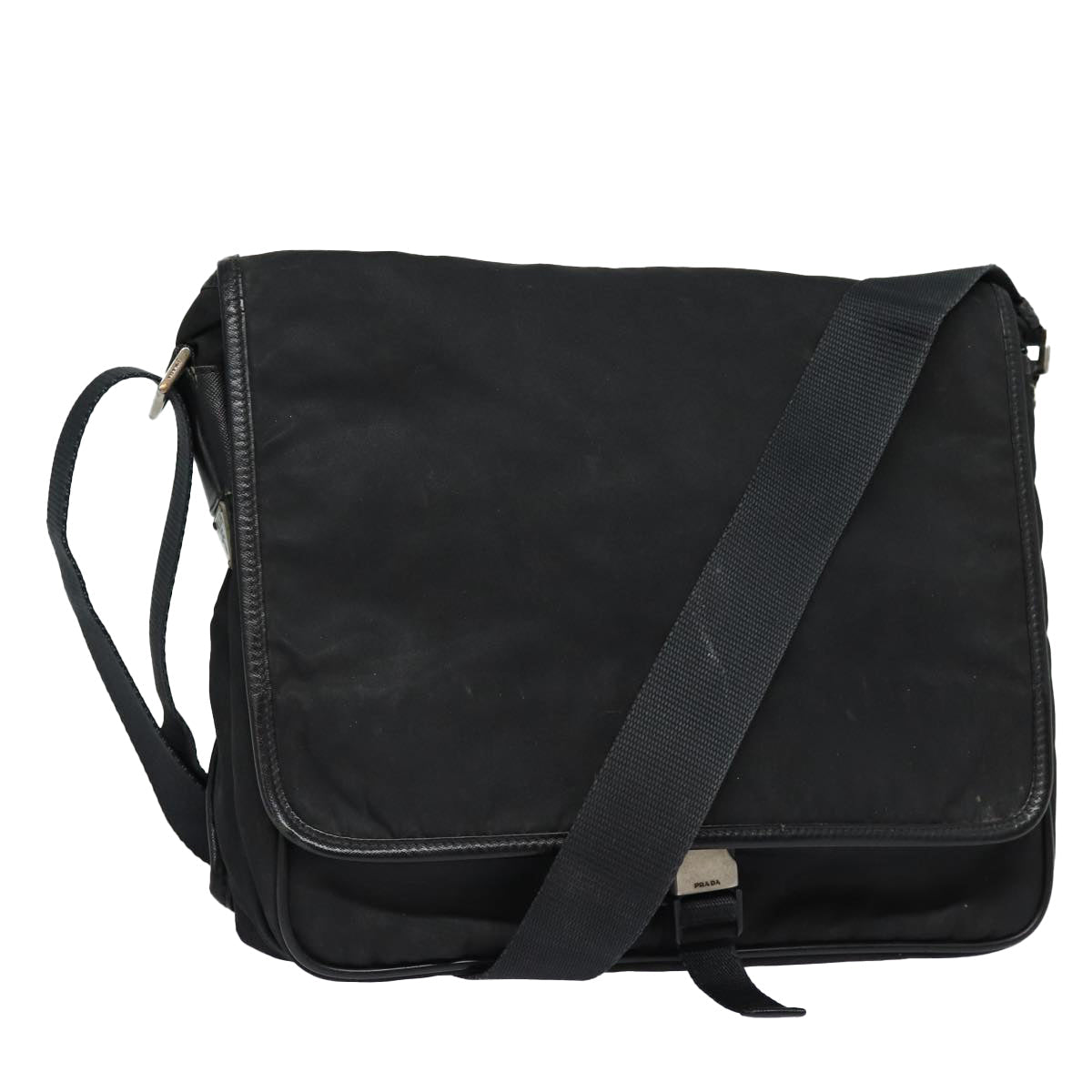 Prada Shoulder Bag Auth Nylon Black Black Auth Bs16316