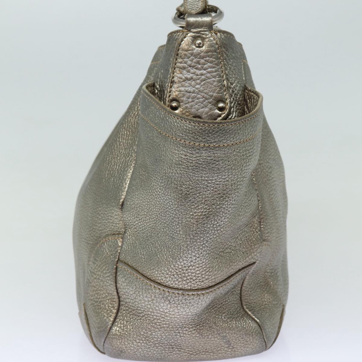 Prada Shoulder Bag Tone Auth Leather Gold