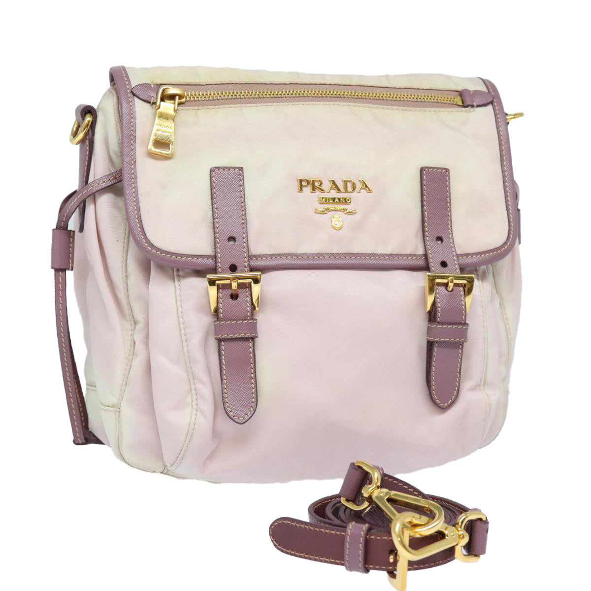 Prada Shoulder Bag Auth Nylon Pink Pink Auth Bs16348