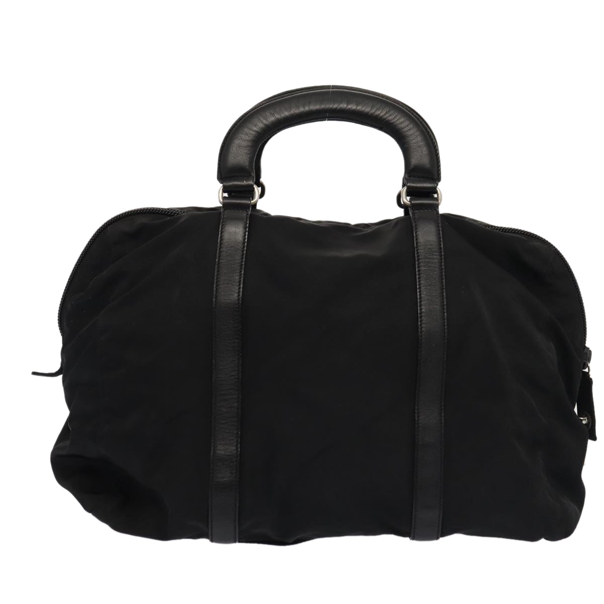 Prada Hand Bag Auth Nylon Black Travel Bag Black Auth Bs16351