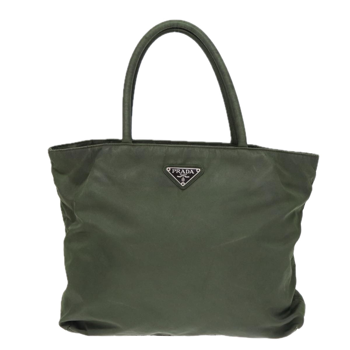 Prada Hand Bag Khaki Auth Nylon Travel Bag Khaki Auth Bs16379