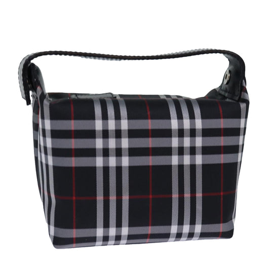 Burberry Luxury Nova Check Hand Bag Auth Bs16532 Nylon Black Silver Travel Bag