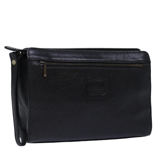 Burberry Luxury ss Clutch Bag Auth Bs16534 Leather Black Gold
