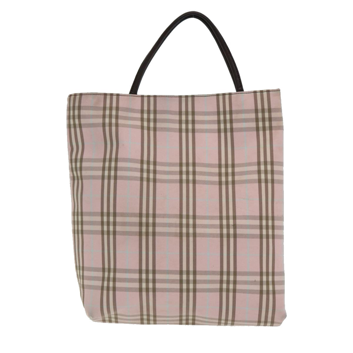 Burberry Luxury Nova Check Hand Bag Auth Bs16586 Nylon Pink Silver Travel Bag