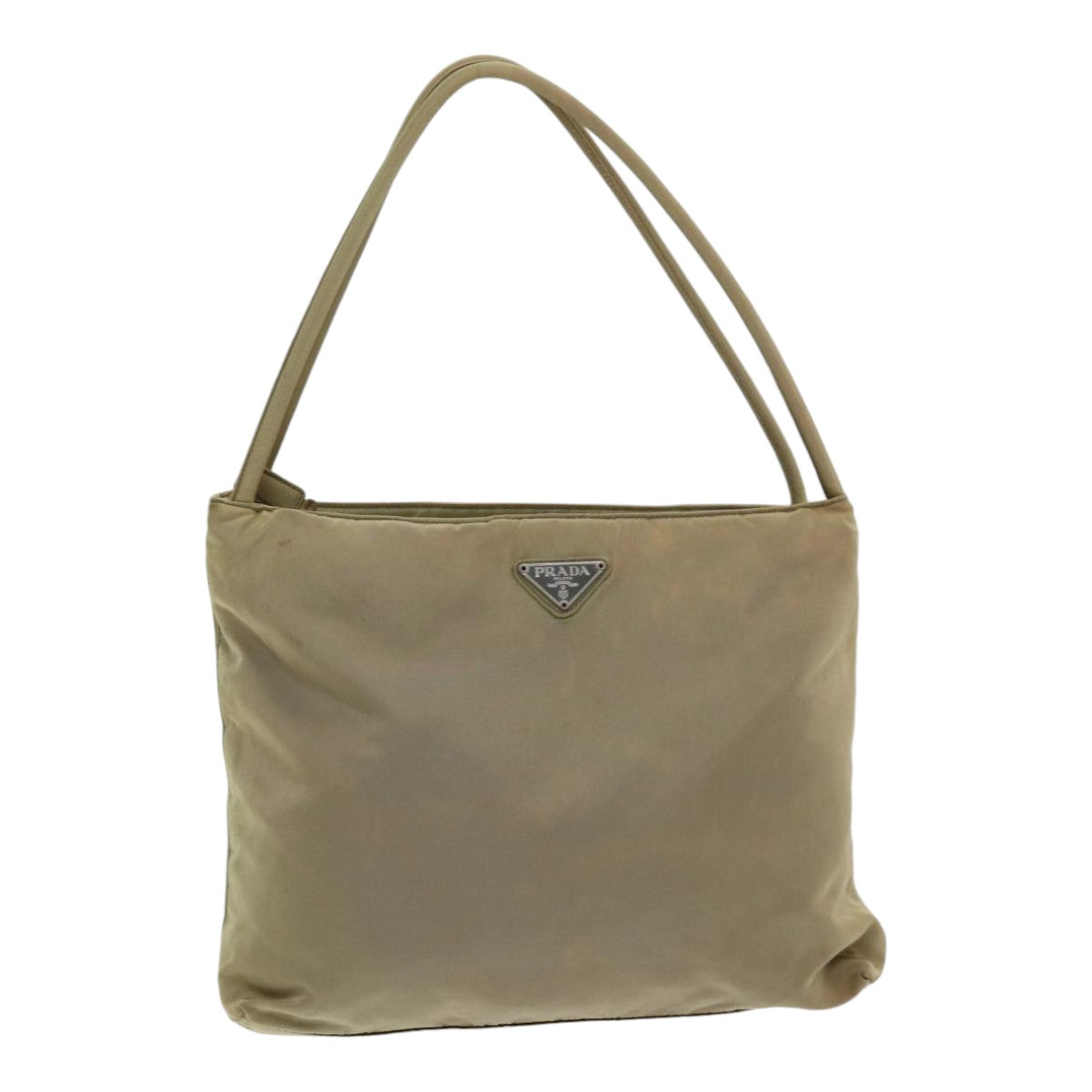 Prada Tote Bag Auth Nylon Beige Beige Auth Bs16733