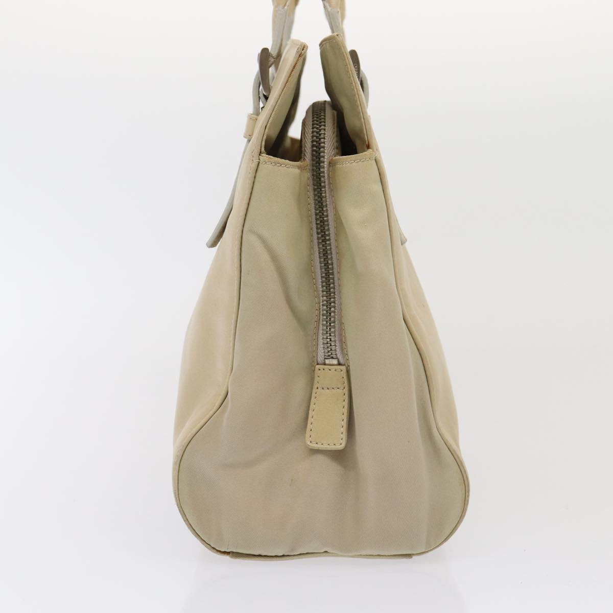 Prada Hand Bag Auth Leather Beige Travel Bag Beige Auth Bs16865