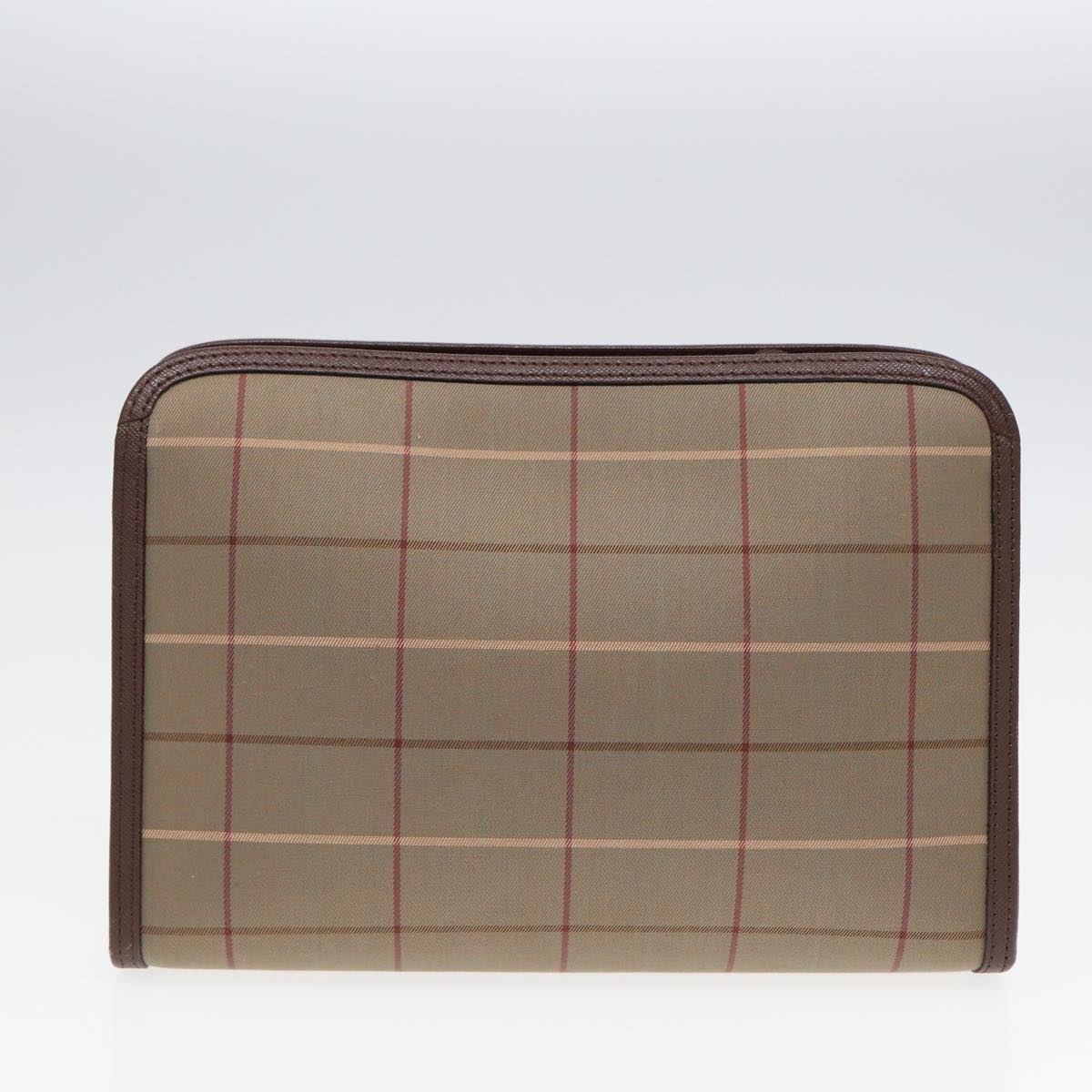 Burberry Luxury ss Nova Check Clutch Bag 2Set Auth Leather Canvas Brown