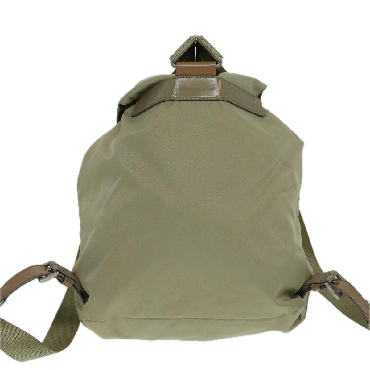 Prada Backpack Auth Nylon Beige Silver