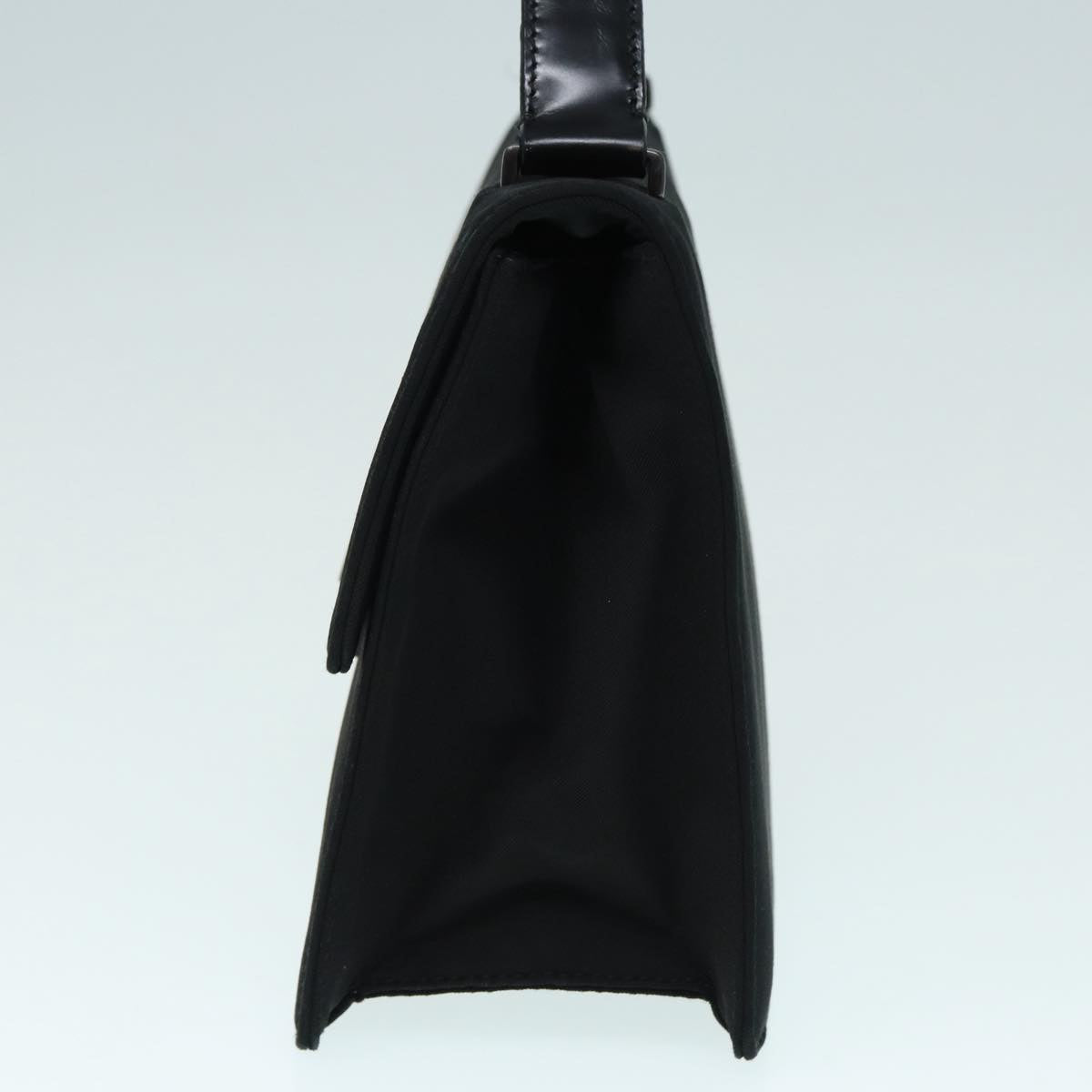 Prada Shoulder Bag Auth Canvas Black Silver