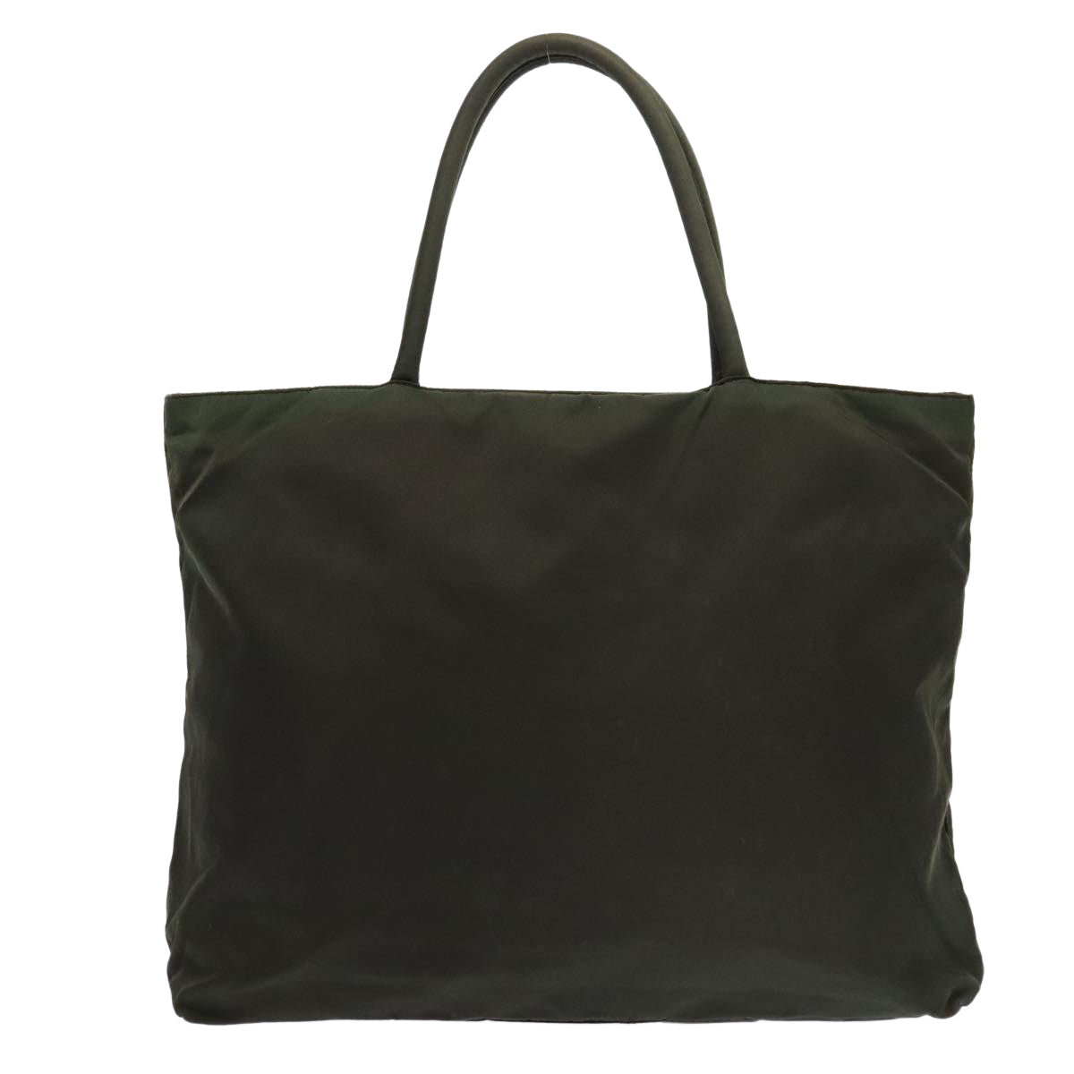 Prada Hand Bag Auth Nylon Green Silver Travel Bag