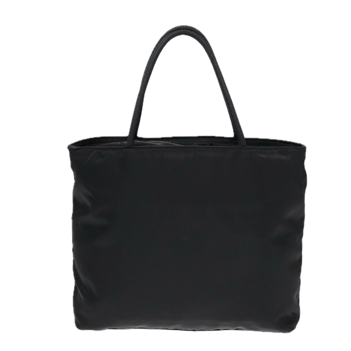 Prada Hand Bag Auth Nylon Black Silver Travel Bag Silver Auth Bs17647