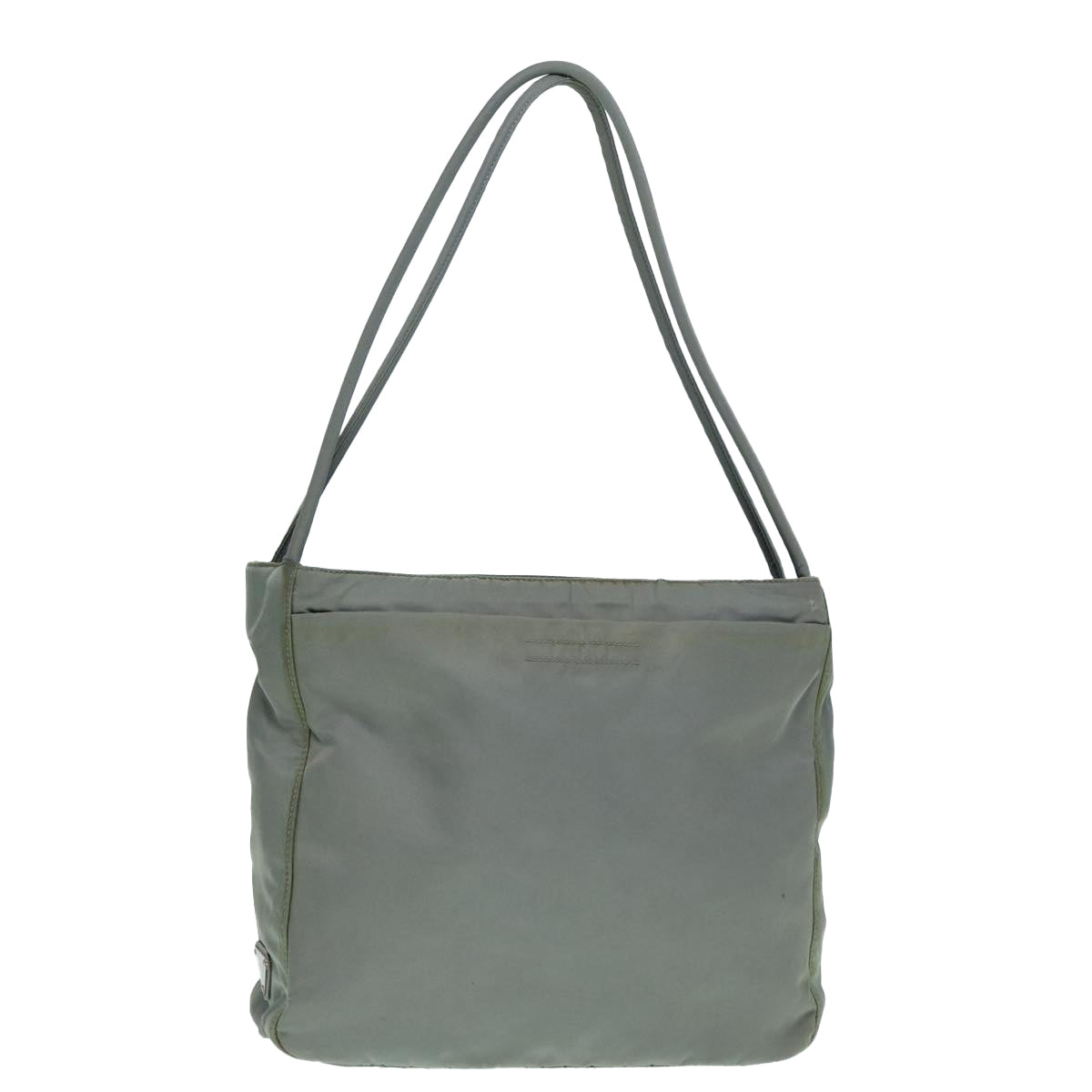 Prada Tote Bag Auth Nylon Silver Gray Silver Auth Bs17648