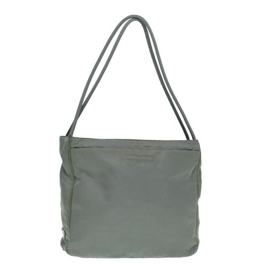 Prada Tote Bag Auth Nylon Silver Gray Silver Auth Bs17648