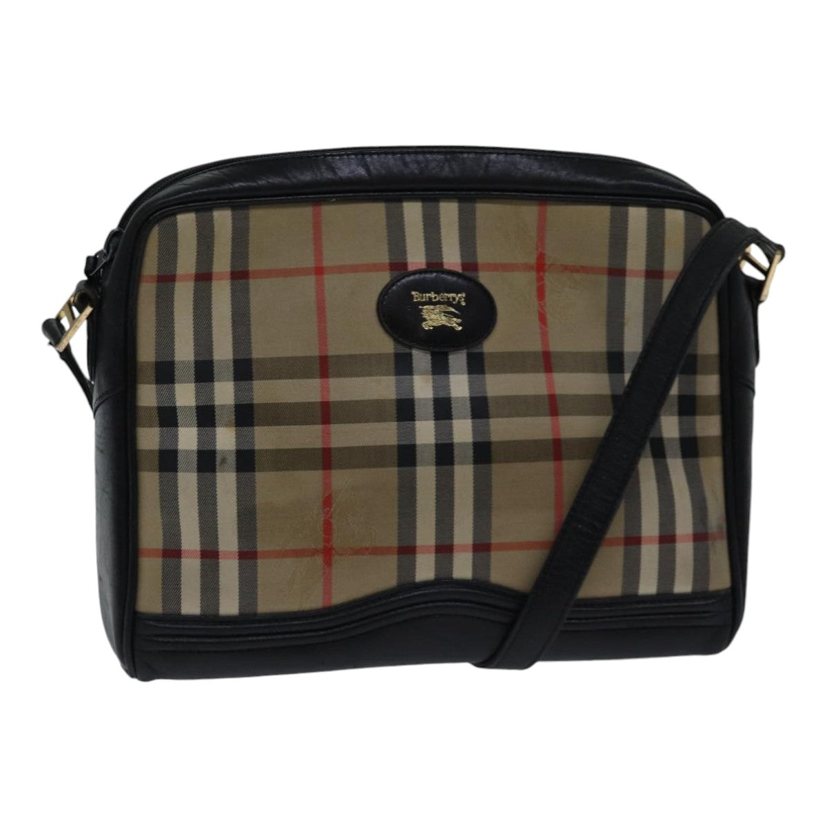 Burberry Luxury ss Nova Check Shoulder Bag Auth Bs17696 Canvas Beige Gold