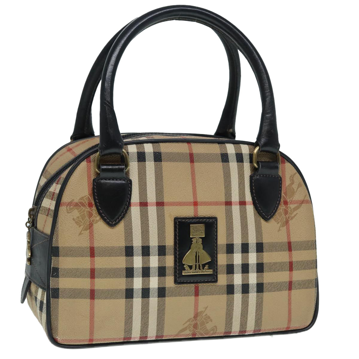 Burberry Luxury ss Nova Check Hand Bag Pvc Auth Beige Travel Bag